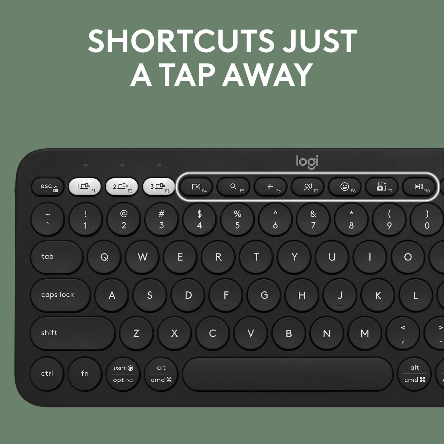 Logitech Pebble Keys 2 K380s, Multi-Device Bluetooth Wireless Keyboard with Customizable Shortcuts, Slim and Portable, Easy-Switch for Windows, macOS, iPadOS, Android, Chrome OS - Tonal Graphite