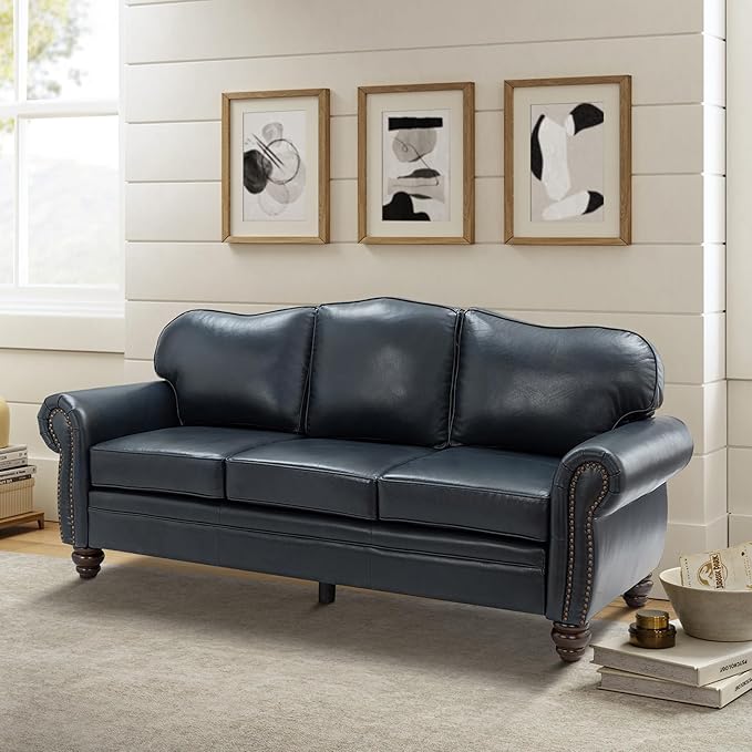 Classic 3-Seater Sofa with Premium Leather Upholstery, Stylish & Comfortable