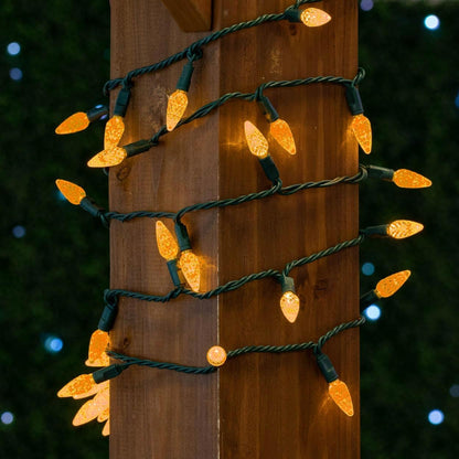 Novelty Lights 24FT 70 LED C6 LED Halloween String Lights, Outdoor Christmas Tree Commercial Grade LED String Lights, Permanent Christmas Lights Tree Decorations (Orange)