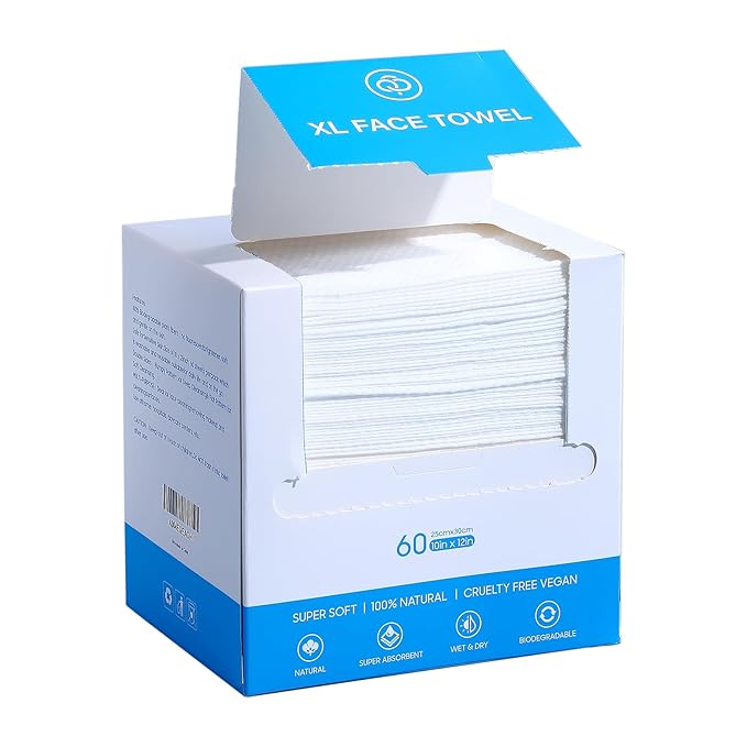 Single Use Face Towels, Ultra Soft and Thick, Disposable Makeup Remover Facial