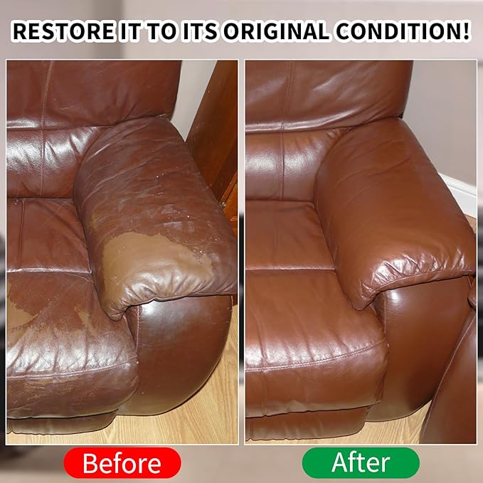 Leather Recoloring Balm, 8.5oz Leather Color Restorer, Light Brown Leather