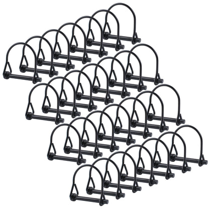 INCREWAY 28 pcs Wire Lock Pin, 1/4" Heavy Duty Safety Coupler Shaft Locking Pin Round Loop Wire Lock Trailers Pin for Farm Lawn Garden