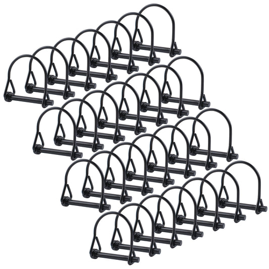 INCREWAY 28 pcs Wire Lock Pin, 1/4" Heavy Duty Safety Coupler Shaft Locking Pin Round Loop Wire Lock Trailers Pin for Farm Lawn Garden