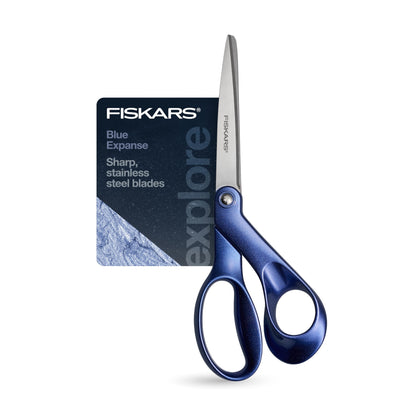 Fiskars Explore Scissors, Design Collection, Blue Expanse, 8 Inches