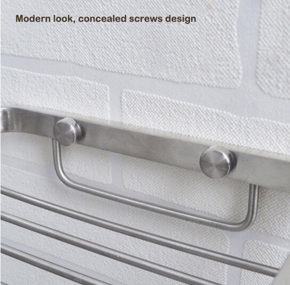 Deezio Satin Nickel Stainless Steel Soap Dish, Rectangular, 5 x 3.5 Inch, Wall Mounted, 100%