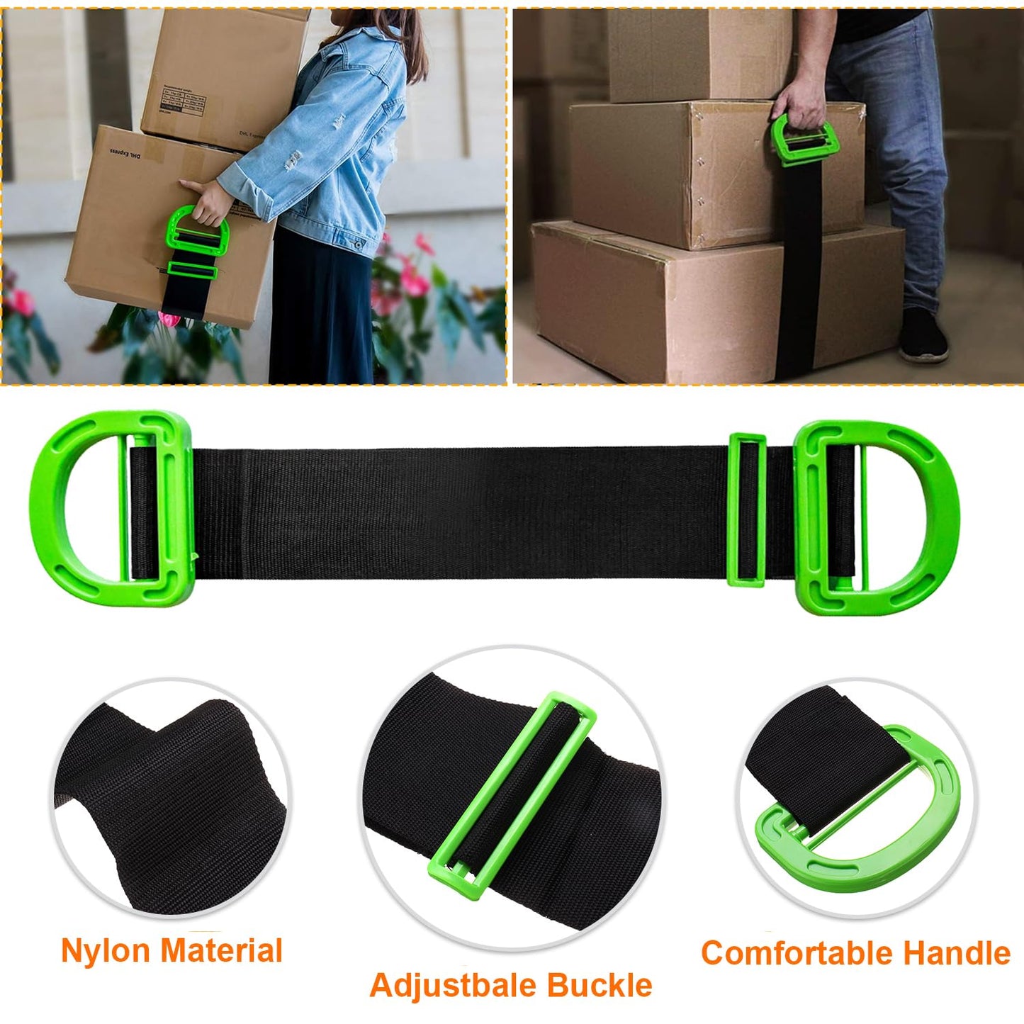 Furniture Shoulder Straps,One-Person Shoulder Lifting and Moving Strap with Adjustable Handle Straps for Harness Moving Furniture & Appliances Heavy Objects
