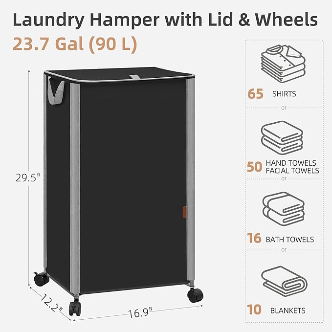 STORAGE MANIAC Rolling Laundry Hamper
