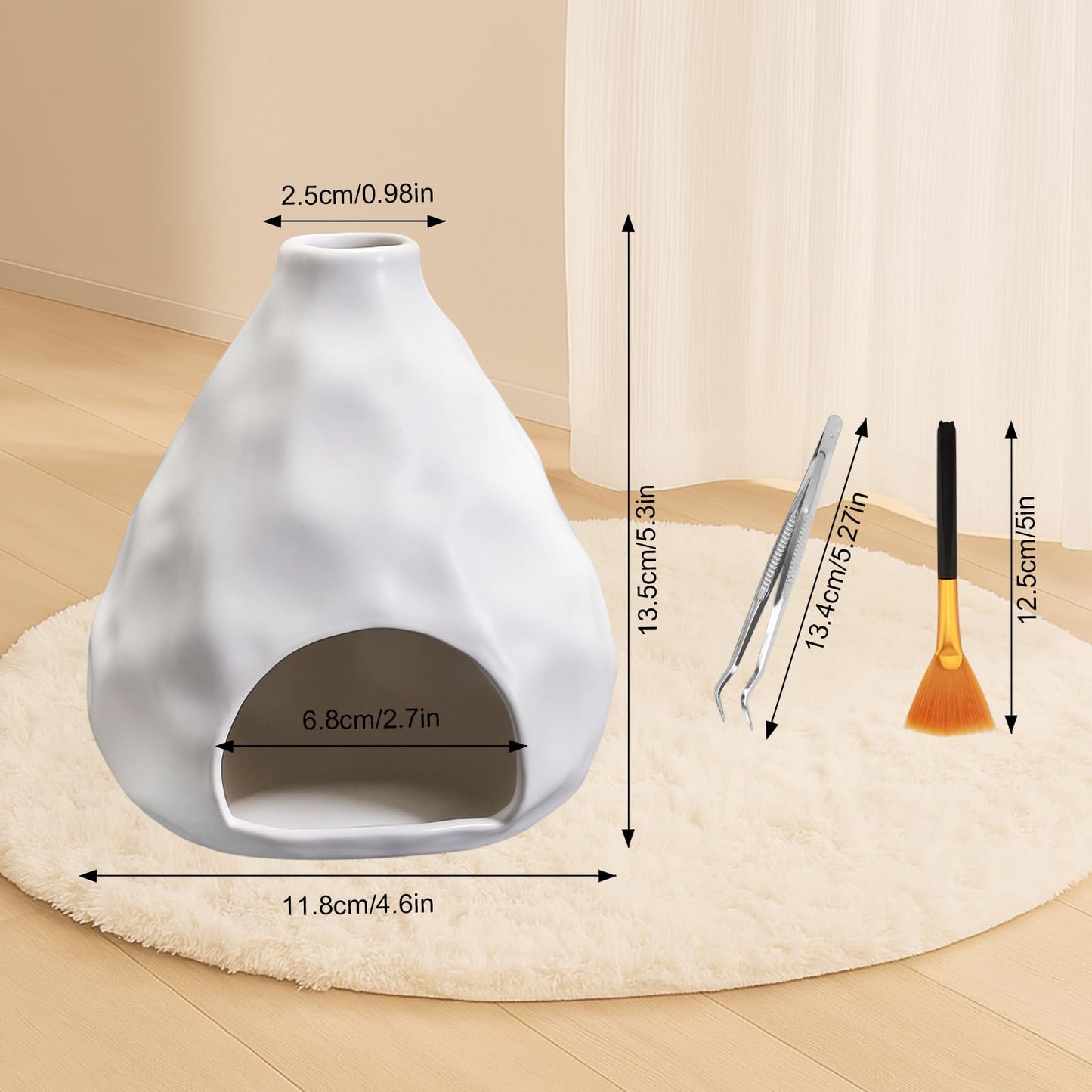 Palo Santo Sticks Holder Ceramic Incense Burner Holder Smudge Bowl for Sage Incense Cone Yoga Spiritual Meditation Room Home Decor Gift Mini Chiminea Ash Catcher