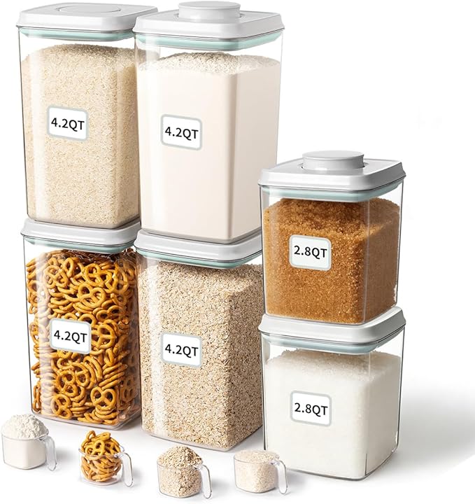 Ankou Food Storage Container Sets, 2.8 Qt *2+ 4.2 Qt *4 Airtight Canisters