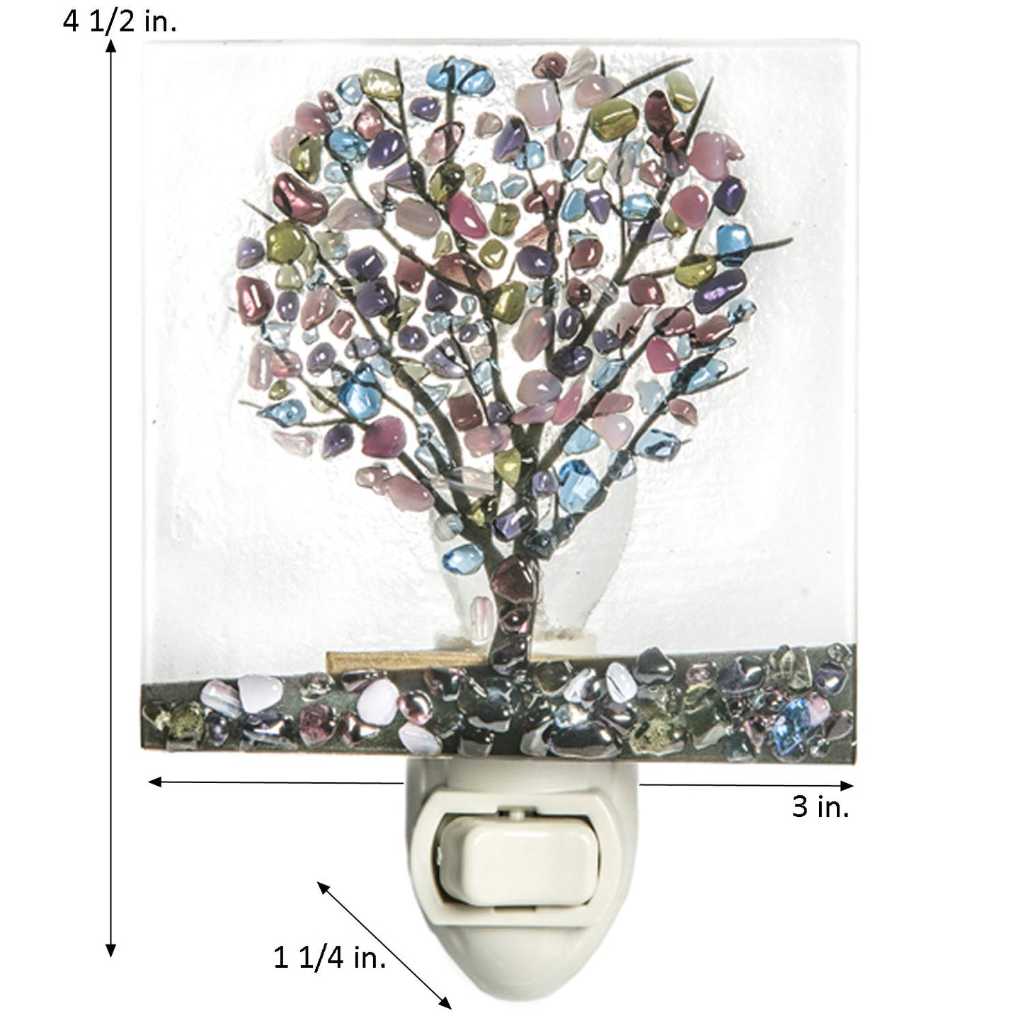 J Devlin Stained Glass Tree Night Light, Handmade Accent Light