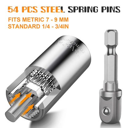 Wareon Universal Socket Tools Gifts for Men - Christmas Stocking Stuffers for Men Dad Him Husband Women Cool Stuff Ideas Gadgets Birthday Gifts for Dad Grip Socket Set (7-19mm) Sliver