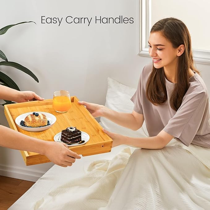 Bamboo Bed Tray Table, Large Breakfast Tray