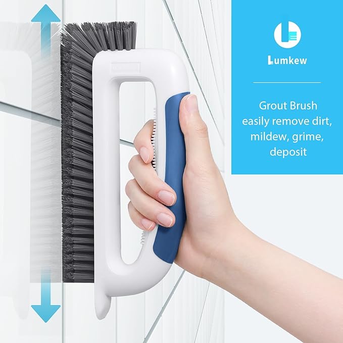 Grout Cleaner Brush for Floors Tile Corner, V Shape Stiff Scrubber Cleaning