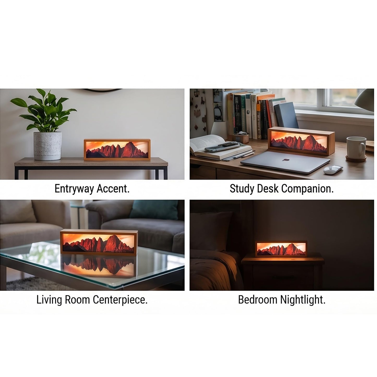 Homsewit Mount Whitney in Sunlight Led Light Box 3 Layers of Acrylic Light Box Handmade Table Lamp for Room Decor Travel Gift (Mount Whitney in Sunlight)