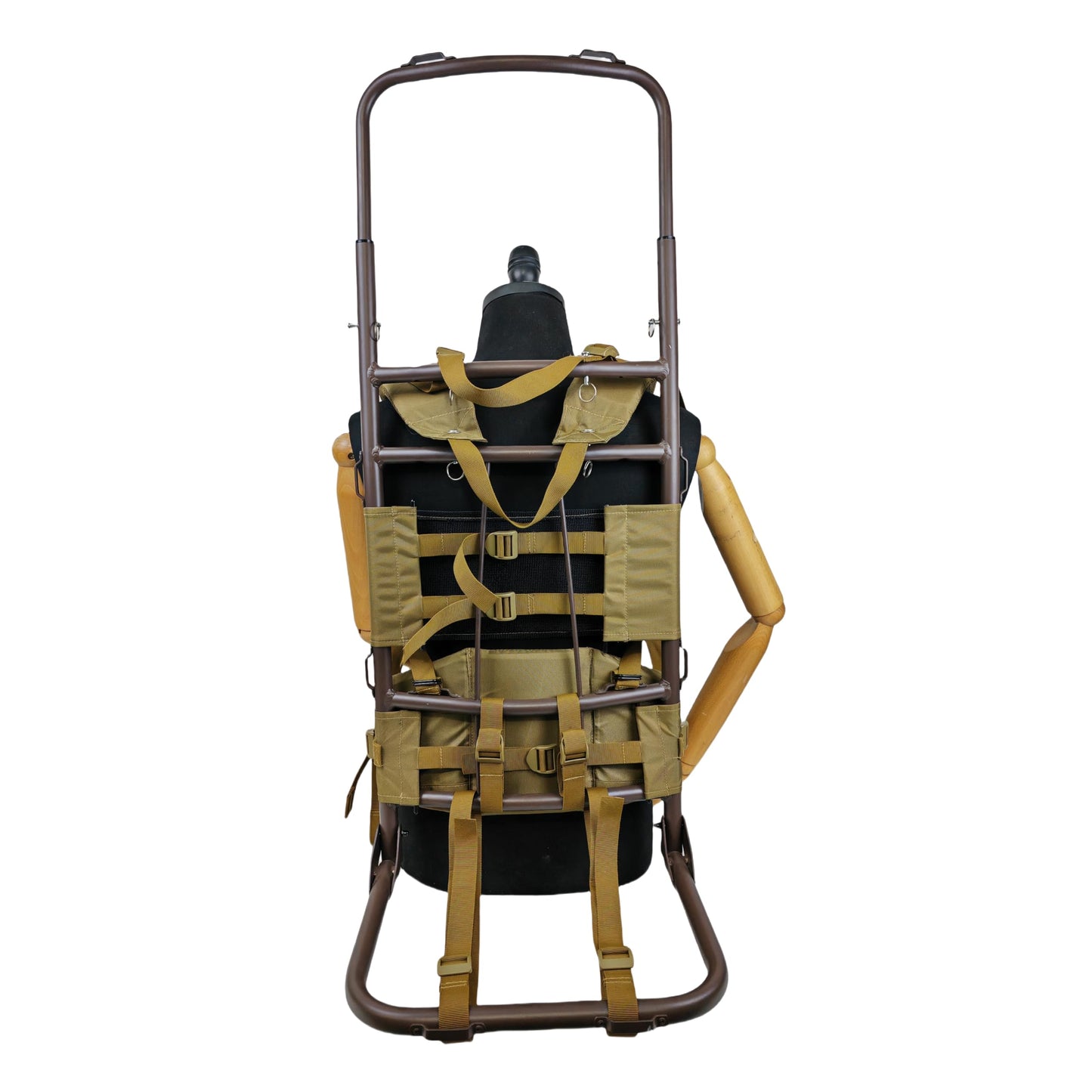 ZRSCHYG Hunting External Pack Frame with Rain Cover, Adjustable Straps, External Frame Backpack for Heavy Loads - Hunting, Backpacking, Tactical Use (khaki)