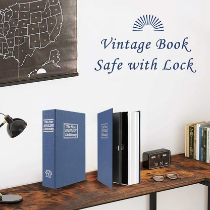 Tahoe trails Book Safe with Key Lock, Portable Metal Safe Box, Dictionary Diversion Book Safe,Secret Book Hidden Safe,9.5" x 6.1" x 2 .2"