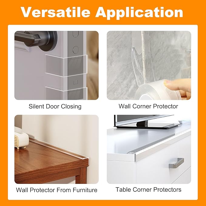 Clear Soft Corner Protectors for Furniture Strip, 0.8 in x 13.12 FT, Sharp Edge