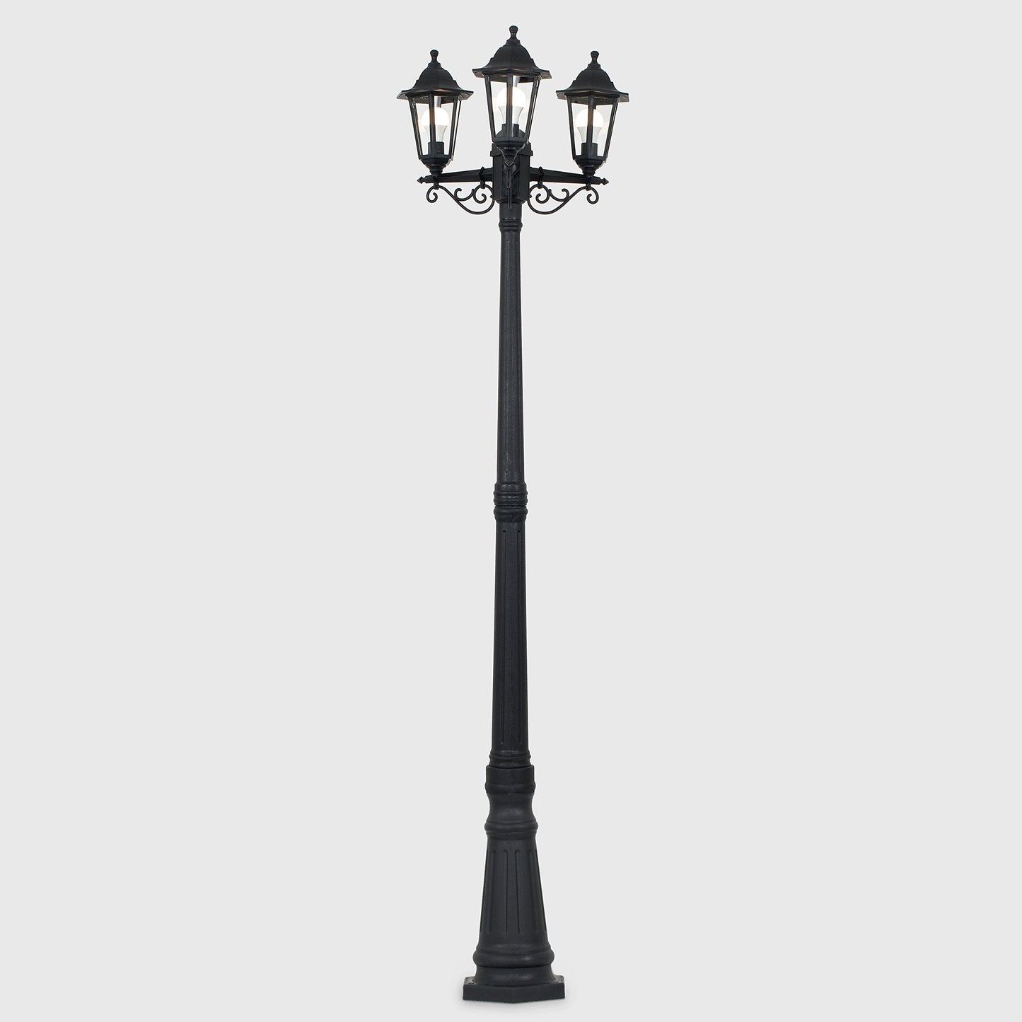 MiniSun | Traditional Victorian Style 2.2m Black 3 Way Outdoor Lamp Post Light | Post Lights, Home Décor & Improvement Essential
