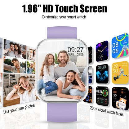 2026 Smart Watch for Men Women (Answer/Make Call), 1.96" HD Fitness Tracker Running Watch,IP68 Waterproof,Pedometer, Sleep/Step/Activity/Heart Rate Monitor,110+ Sport Mode Smartwatch for Android Phone