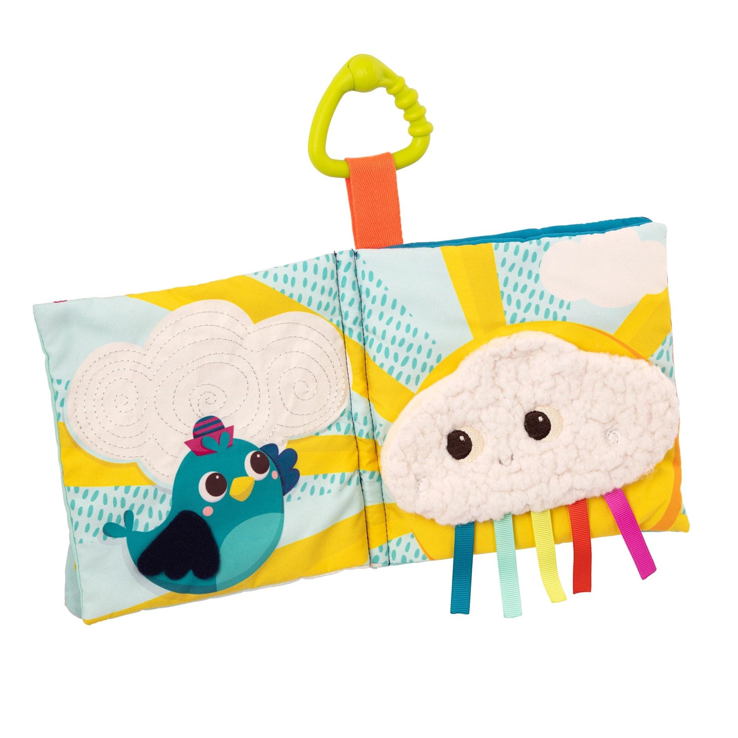 B. toys- B. baby – Interactive Soft Baby Book – Rainbow Sunshine- Baby Developmental toy- Cloth Book for Babies – Sensory Features – 6 Months +