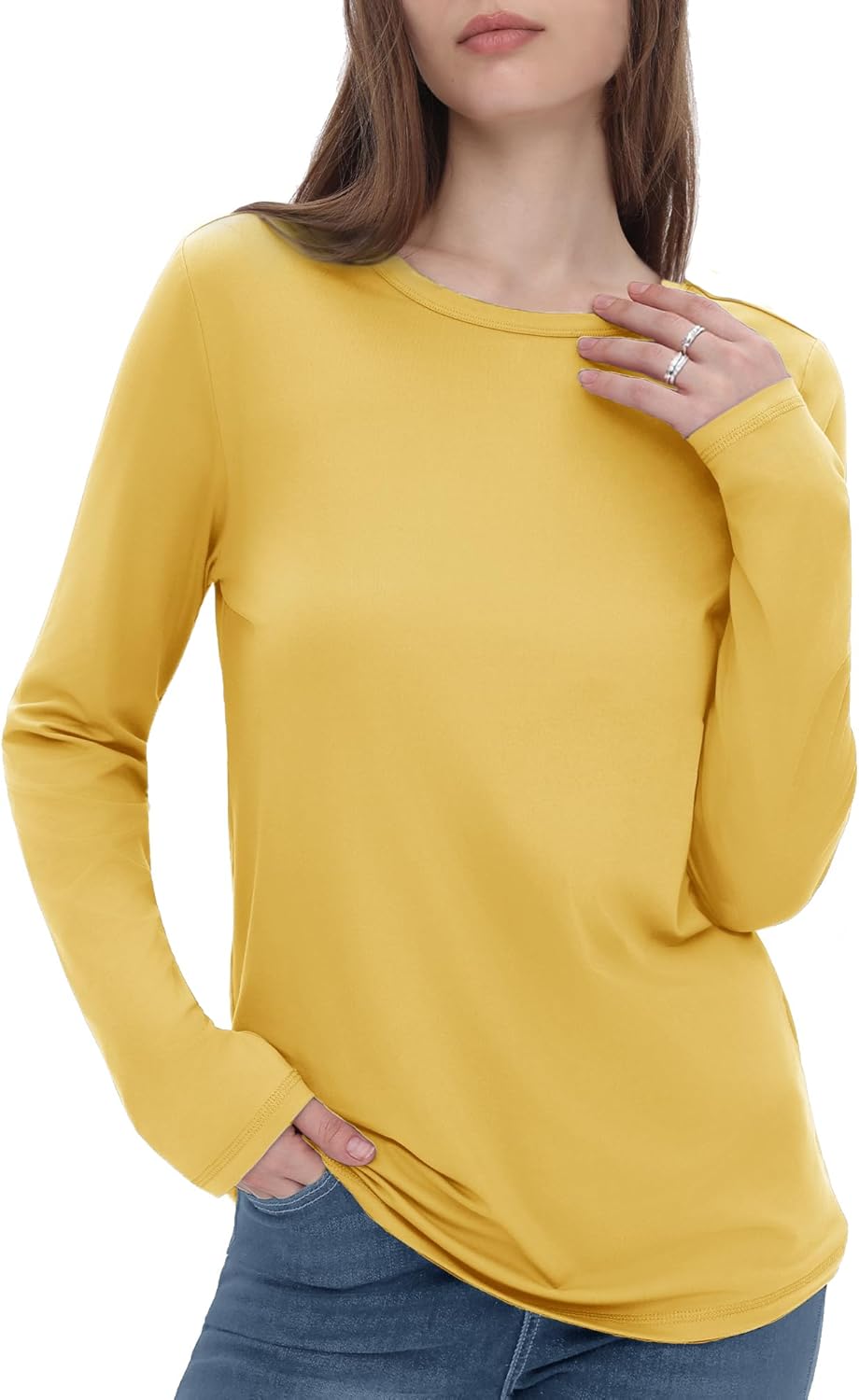 GAYHAY Long Sleeve Shirts for Women - Fall Winter Clothes Crew Neck Casual Tops Loose Fit Tees Fashion Outfits 2025