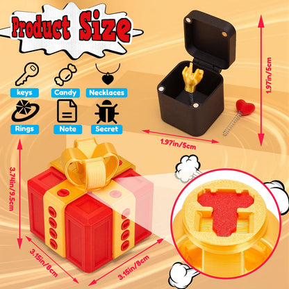 Aodomis 3.74 Inch Gotcha Box Prank with Surprise Finger, Annoying Gift Box with Finger,3D Printed Prank Gift Box with Screws & Pop Up Finger, La Puta Caja Broma Birthday Gifts for Friends Her/Him