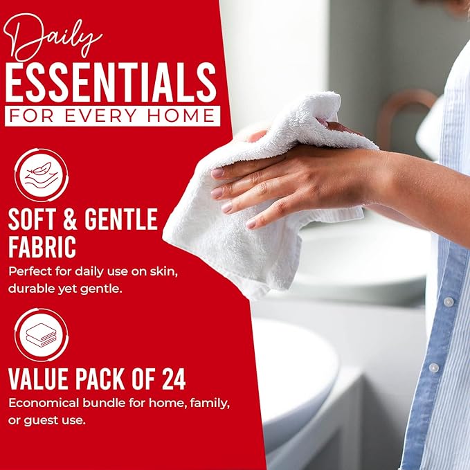 DAN RIVER 24 Pack Wash Cloths for Showering