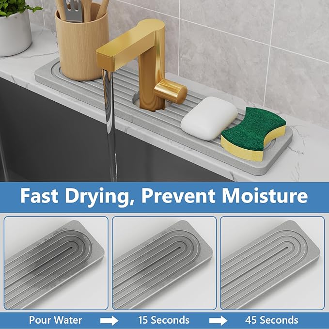Stone Quick Dry Faucet Mat for Kitchen Sink Stone Faucet Mat for Kitchen Sink