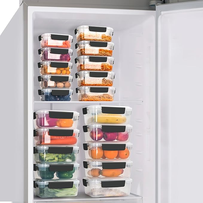 YORY 5 cup Plastic Food Storage Containers