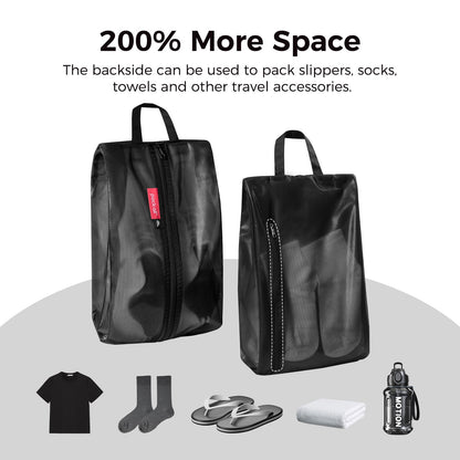 pack all Shoe Bag for Travel, Water-Resistant Shoe Pouch for Gym, Odor-Resistant Soccer Cleats Bag for Sport (Dual Pocket Version)