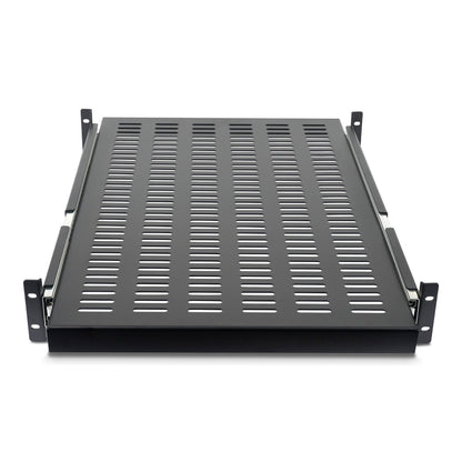 StarTech.com 2U Sliding Server Rack Mount Shelf - 20 to 30in Adjustable Mounting Depth - Vented - 50lb - Heavy Duty Universal 19” Rack Shelf for Equipment Rack - 24in Deep (UNISLDSHF19)