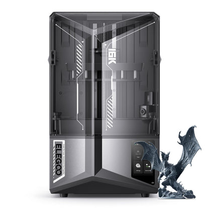 ELEGOO Saturn 4 Ultra 16K Resin 3D Printer with Flip-up Lid, Smart Tank Heating at 30 °C, 150mm/h High Speed Printing, Large Printing Size of 211.68 × 118.37× 220 mm³