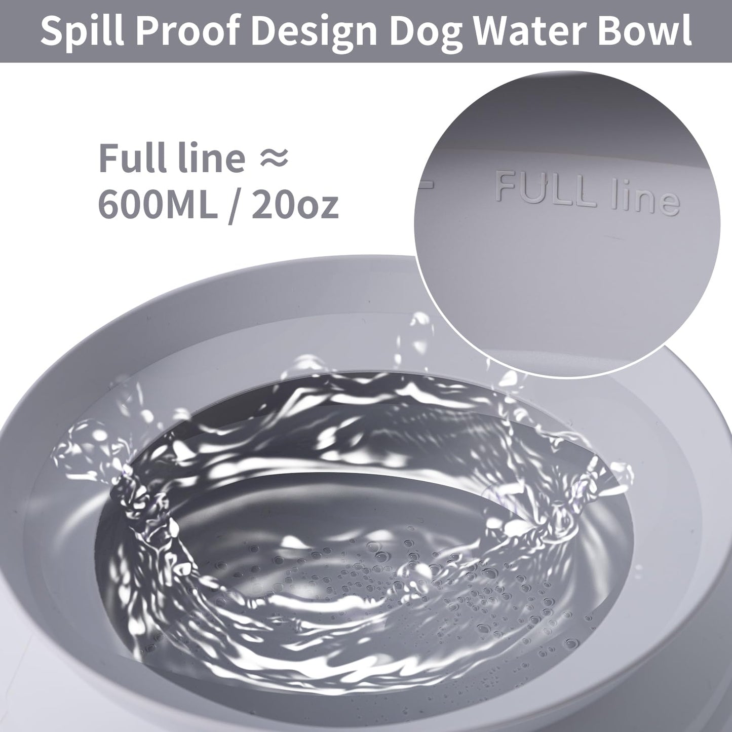 SLSON Spill Proof Dog Water Bowl for Cars,Collapsible No Splash Dog Travel Bowls Integrated Molding Portable Pet Bowl for Vehicle Road Trip Truck,RV,SUV,Boat Accessories (Cold Grey)