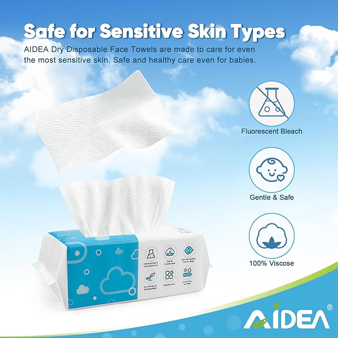 AlDEA Face Towels Disposable-600Ct, Face Towelettes