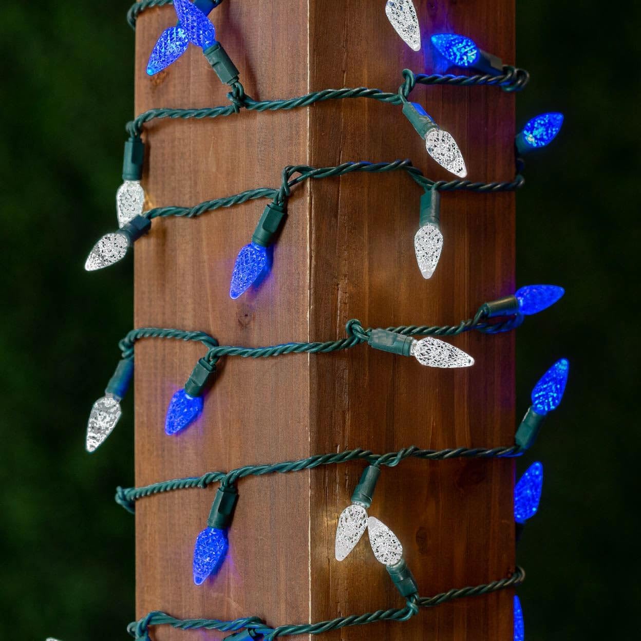 Novelty C6 70 LED Hanukkah & Christmas String Lights, 24FT Permanent comerc. Grade Lights (Blue/Pure White)