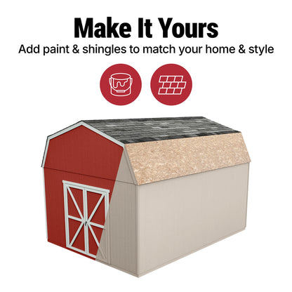 Handy Home Products Hudson 12x16 Do-it-Yourself Wooden Storage Shed with Floor Kit- Does not Include Paint or Roofing Shingles