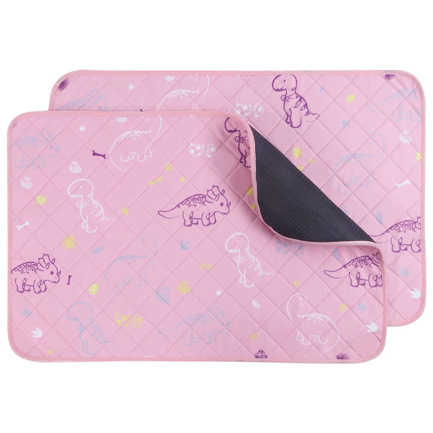IEUUMLER Washable Pee Pads for Dogs, 2 Pack Waterproof & Non-Slip Pack Whelping Pad, Reusable Washable Puppy Potty Training Pad with Fast Absorbent for Playpen FC013 (60*45 cm-2 pcs,Pink)