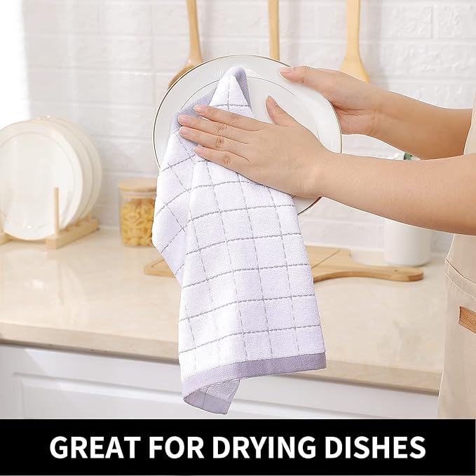 Homaxy 100% Cotton Terry Kitchen Dish Cloths, Ultra Soft and Absorbent Dish