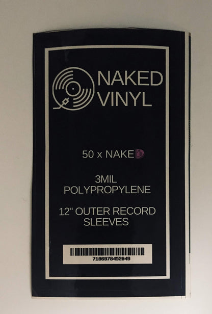 Naked Vinyl 50 x Vinyl Record Outer Sleeves 12" LP | Glass Clear & Made from High-Density Polypropylene | 12.75" x 12.75", 3 Mil Thick | Fits Most Double & Gatefolds