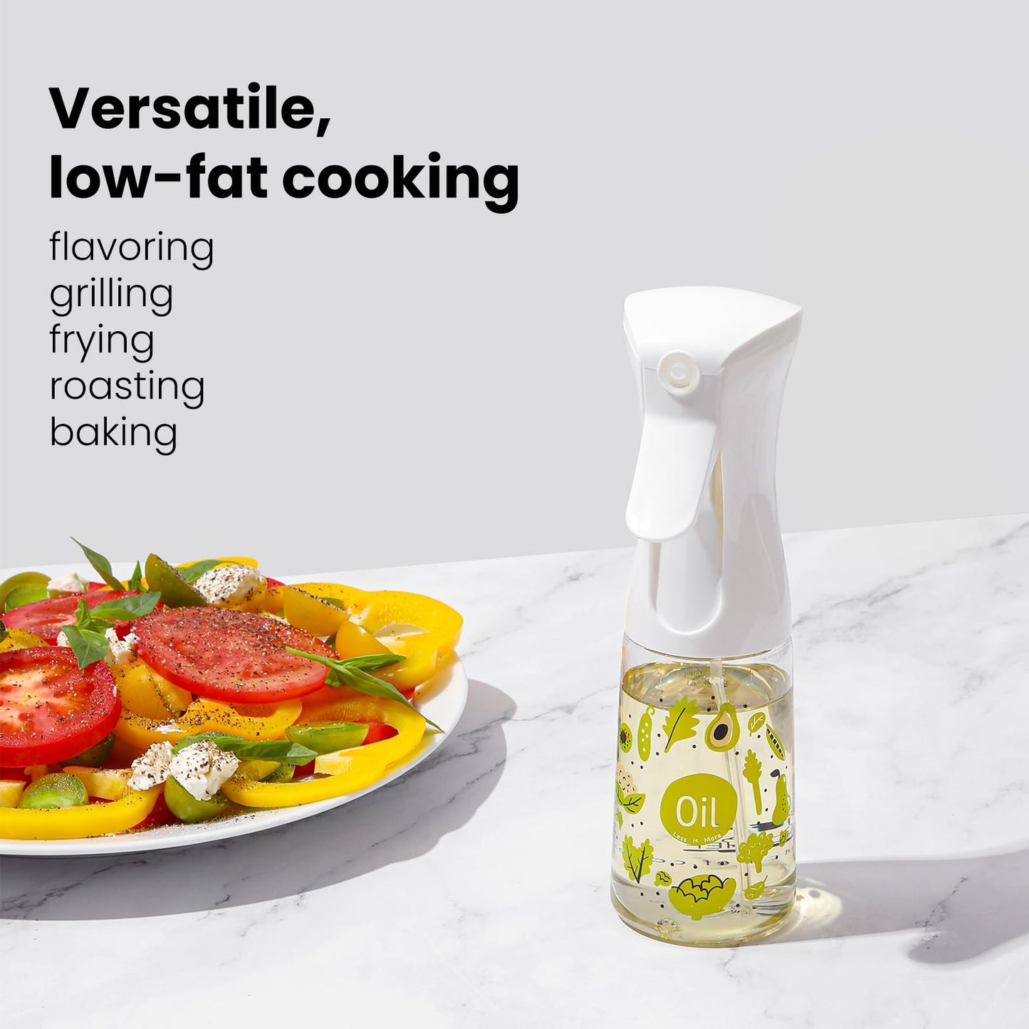 Mistifi Oliver Oil Sprayer for cooking, Spray bottle 6oz, Non-Aerosol Refillable Dispenser Oil Mister FS601 Green Vegetable