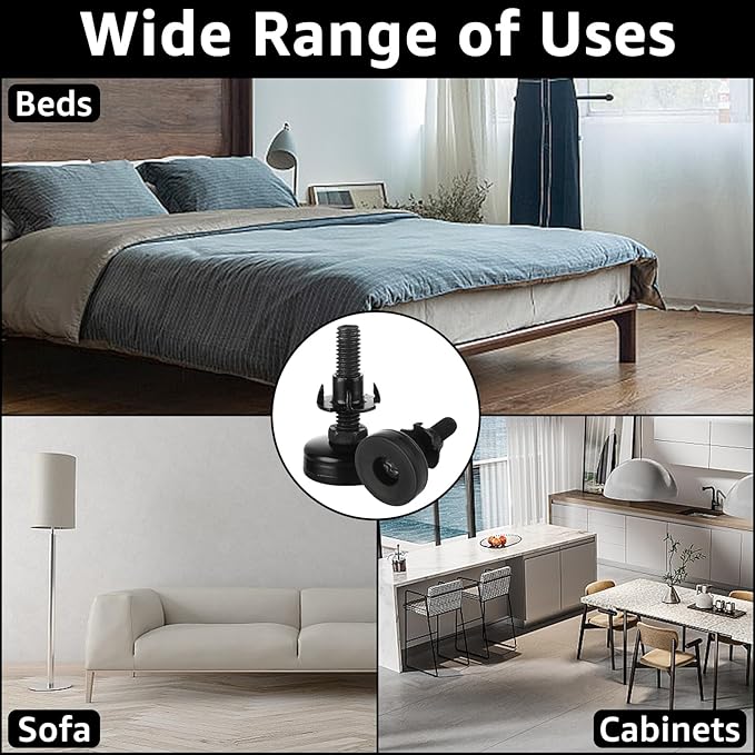 20Pack Adjustable Leveling Feet, 3/8”-16 Thread Heavy Duty Furniture Levelers