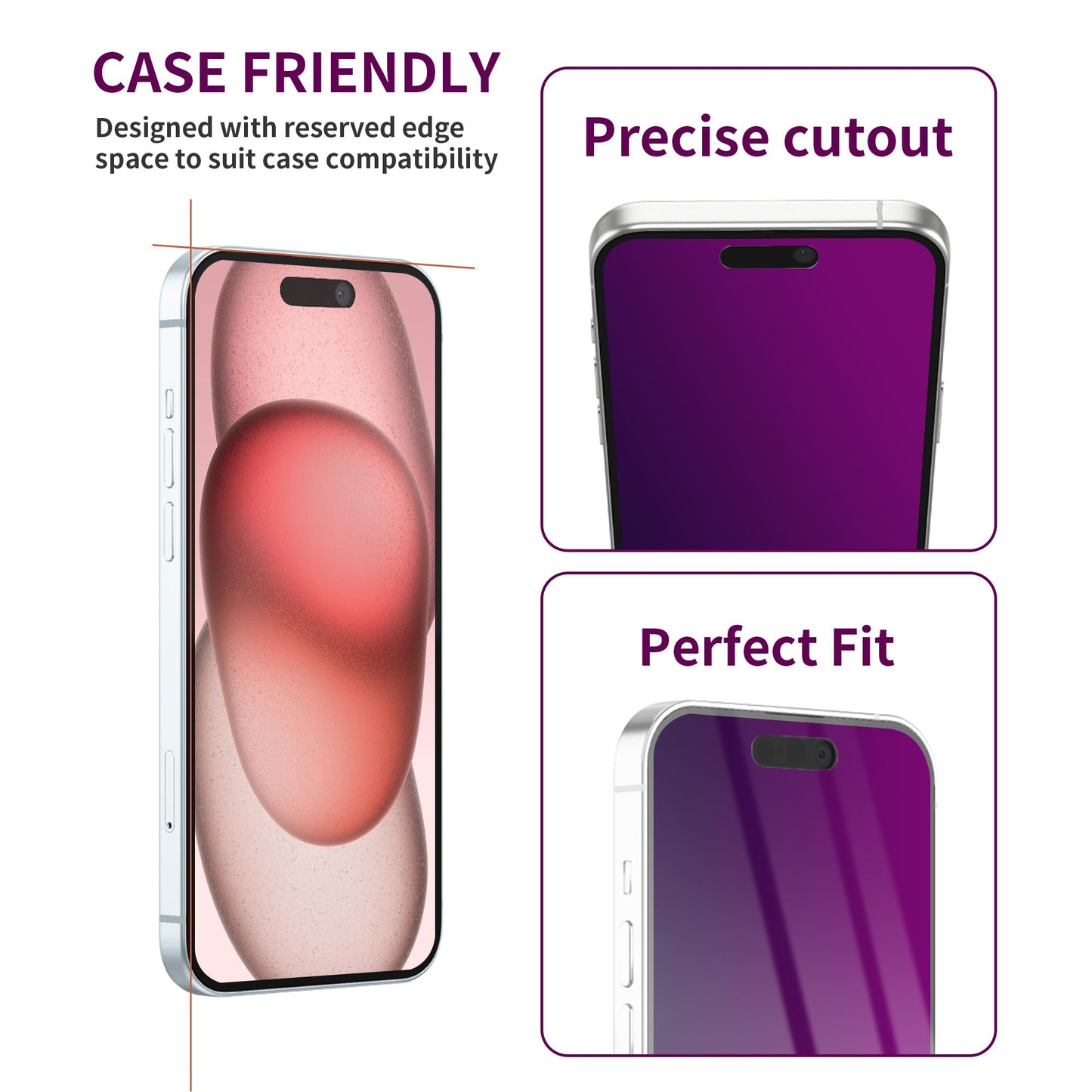2 Pack Privacy Screen Protector for iPhone 16 Pro Max Tempered Glass 6.9inch Private Saver Anti-Spy Eye Protection Anti-Scratch Full Coverage