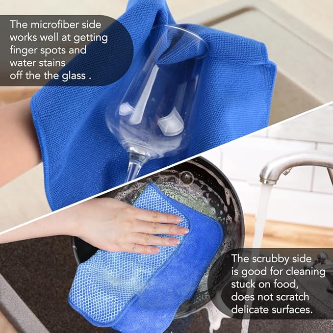 KinHwa Kitchen Washcloths for Dishes Absorbent Microfiber Dish Cloths Quick Dry