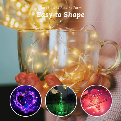 Rivokeer 12 Pack Fairy Lights Battery Operated String Lights，7FT 20LED Waterproof Silver Wire Christmas Lights Outdoor,Firefly Mini Lights for Bedroom Party Birthday Wedding Indoor Decorations.