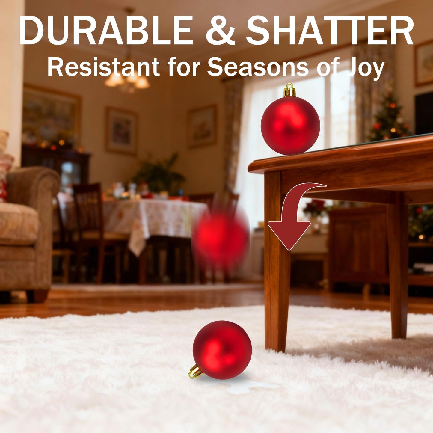 Napzy 24 Count Shatterproof Christmas Ball Ornaments Set, 2.36 Inch Red Christmas Tree Decorations for Xmas Holiday Party Decor, Wreath and Garland Hanging Balls