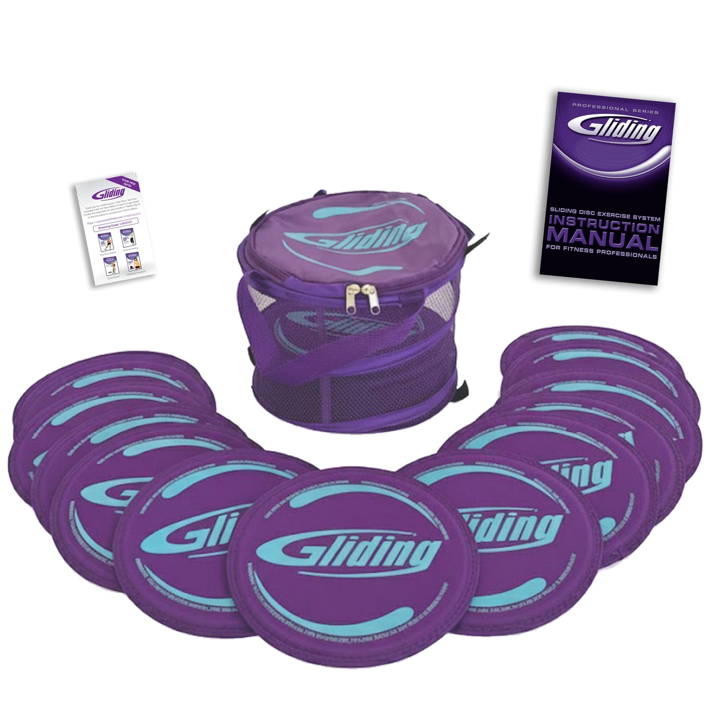 Gliding Exercise Discs: Studio Pack for Hardwood Floors (12 Pair, Purple)