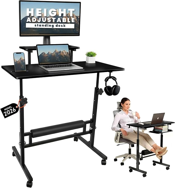 Model 2026 Adjustable Height Rolling Desk