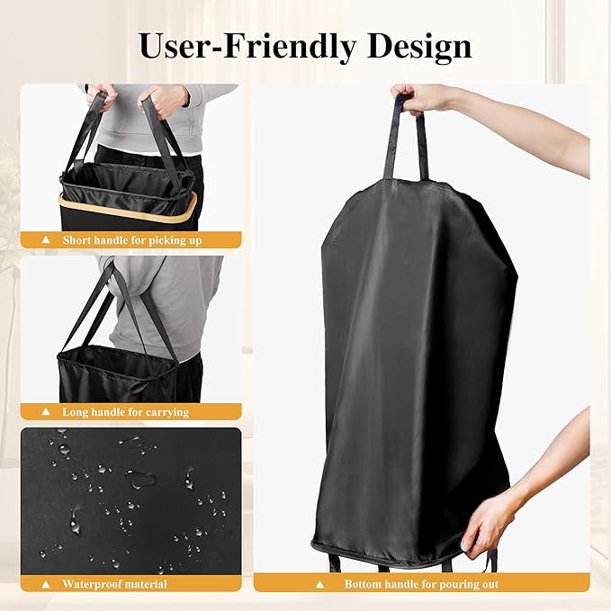 Slim Laundry Hamper, 60L Waterproof Narrow Laundry Basket