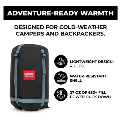 GRAND TRUNK Evolution 20 Down Hammock – Cold Weather Hammock with Integrated Sleeping Bag & Underquilt, 20°F Rated, Lightweight Camping & Backpacking Hammock