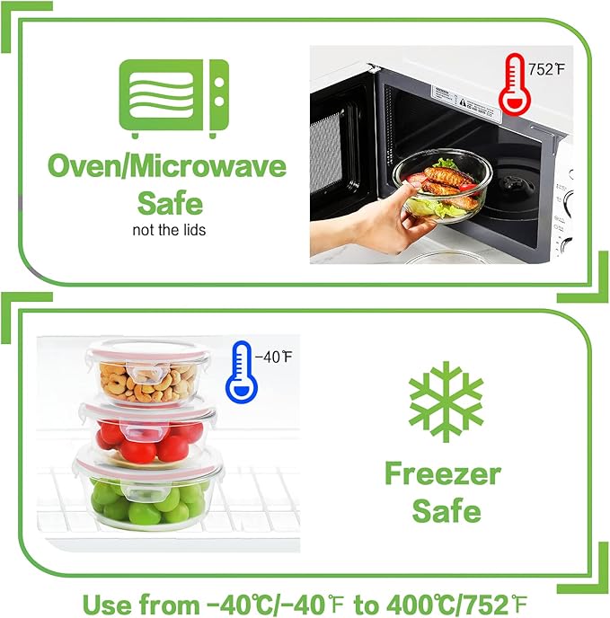 HOMBERKING Glass Food Storage Containers